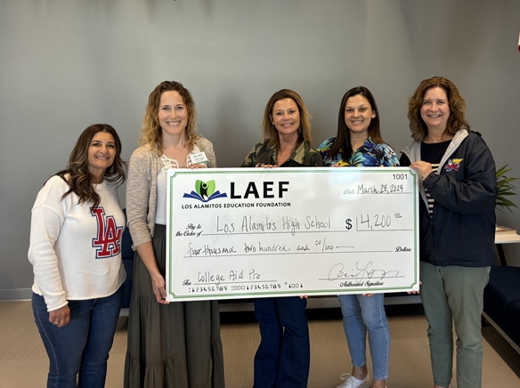 LAEF donates $4,200 to Los Al High for College Aid Pro Software